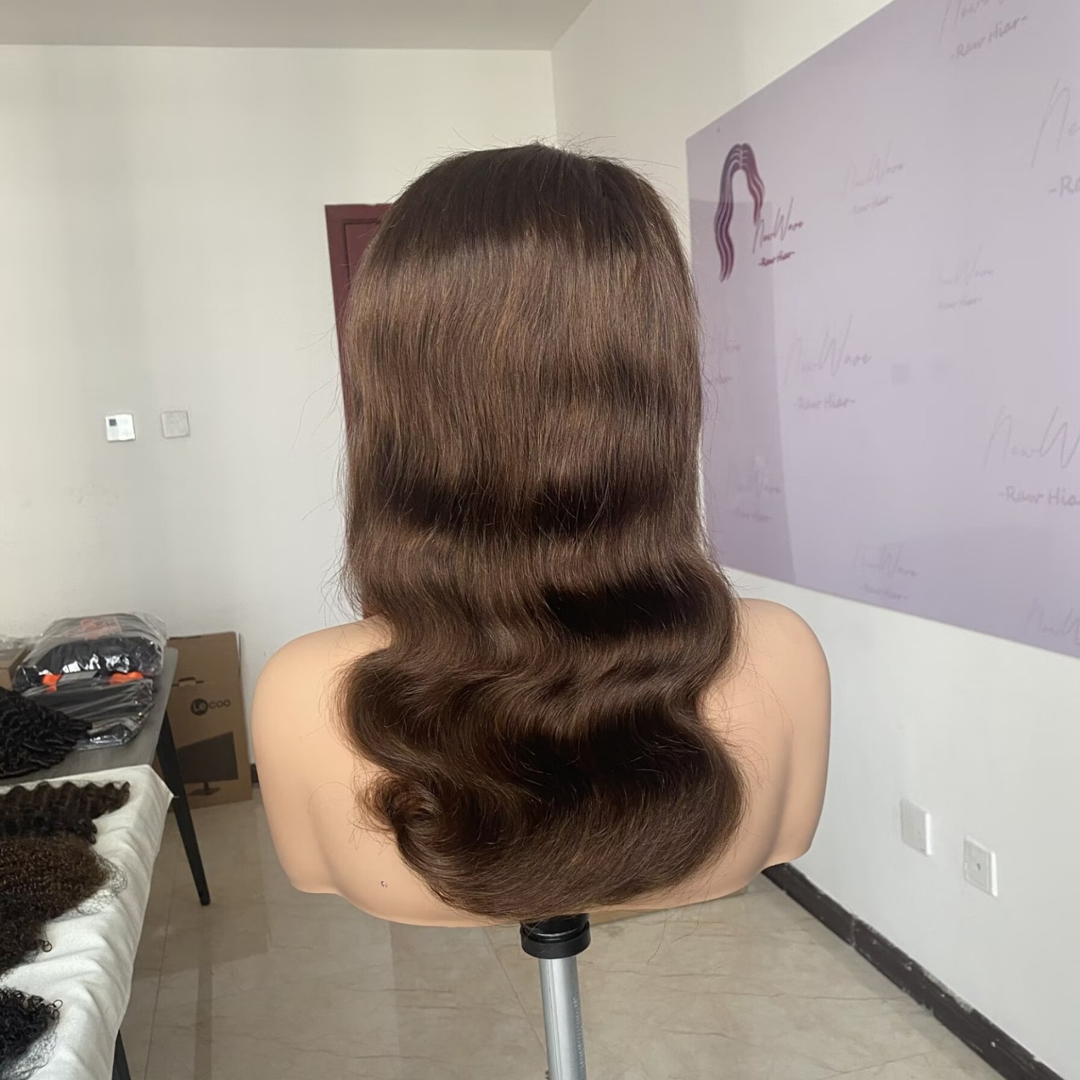 BOPP Hair 10, a 14-inch Burmese Curly human-hair wig in Warm Brown