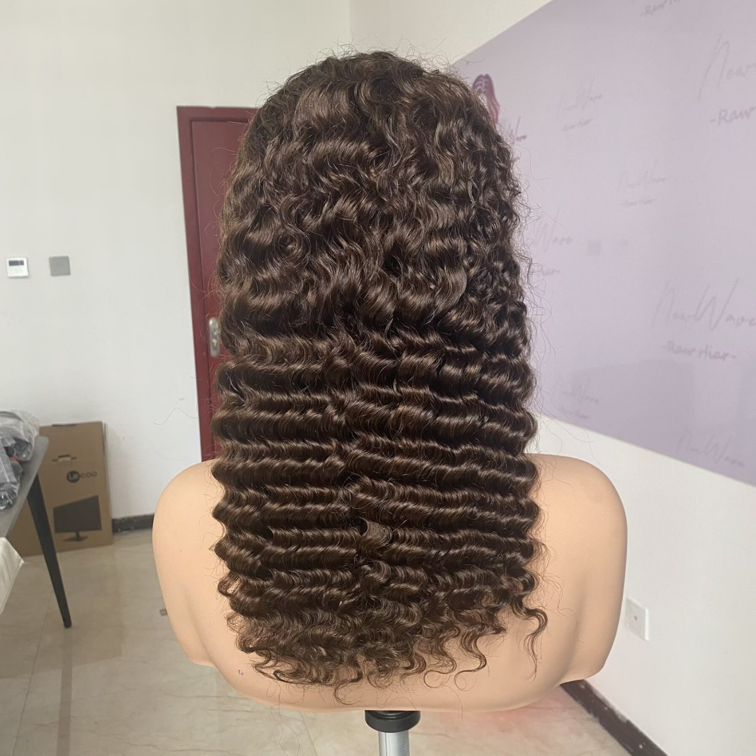 BOPP Hair 15, a 14-inch Loose Deep Wave human-hair wig in Warm Rich Brown