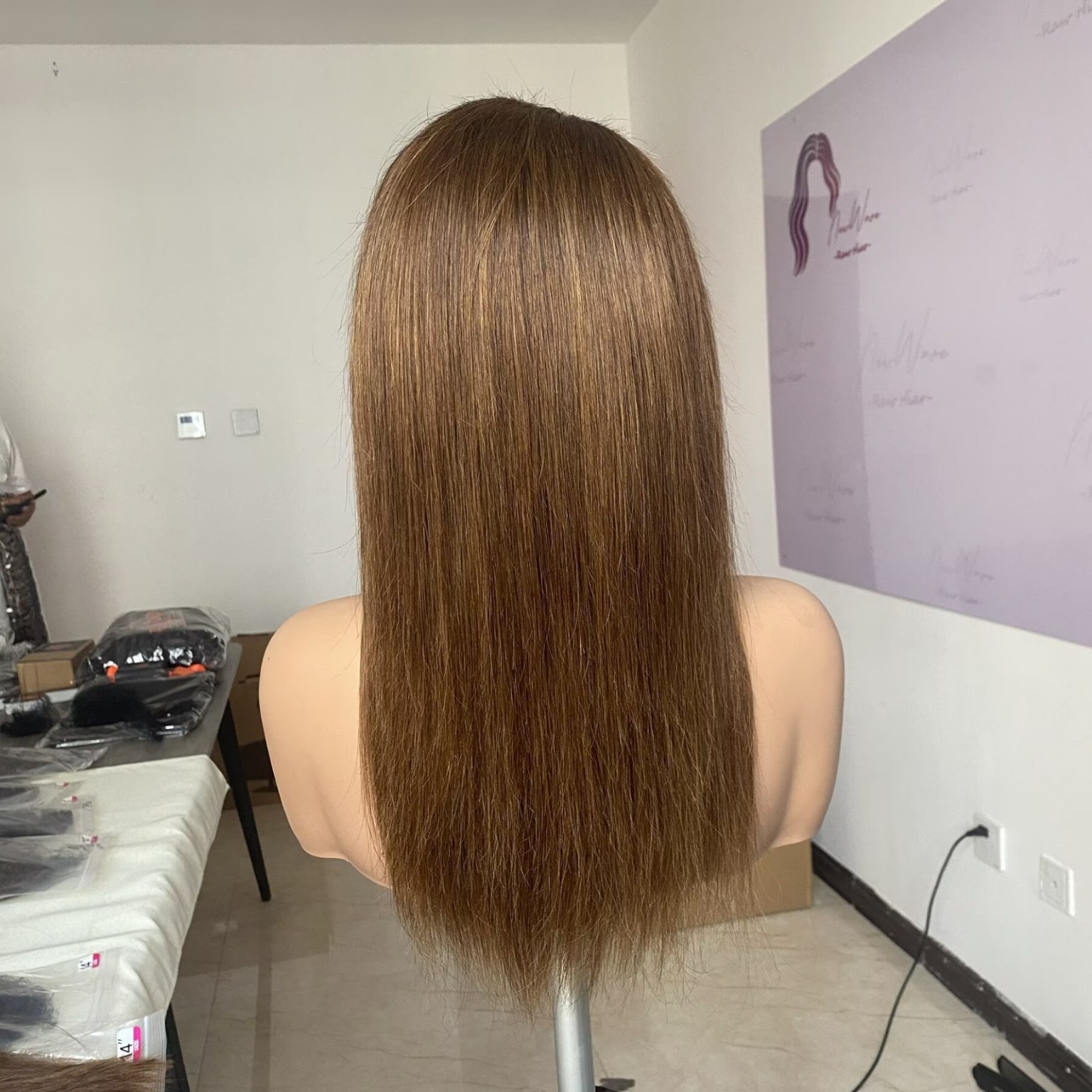 BOPP Hair 3, a 14-inch Straight human-hair wig in Warm Brown