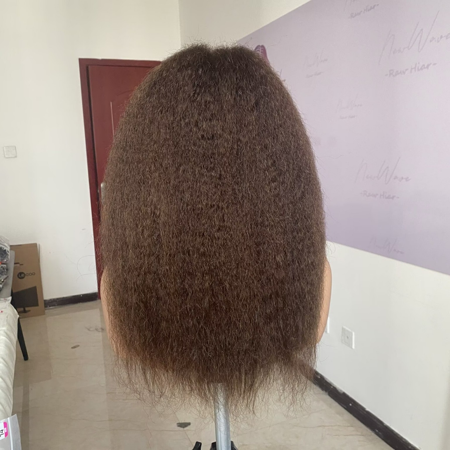 BOPP Hair 6, a 14-inch Kinky Straight human-hair wig in Warm Brown