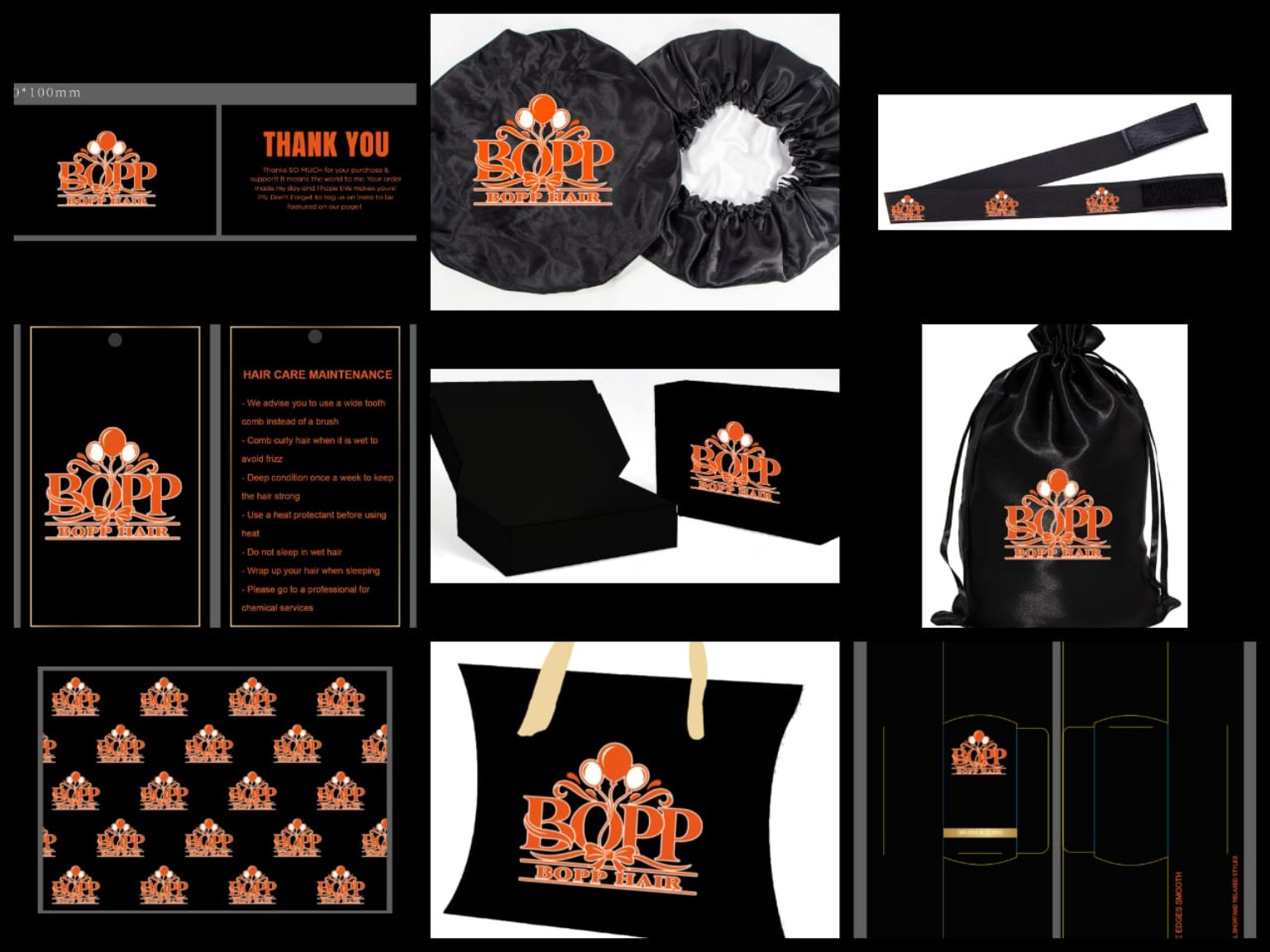 BOPP Hair accessories and branded packaging included with Hair 1