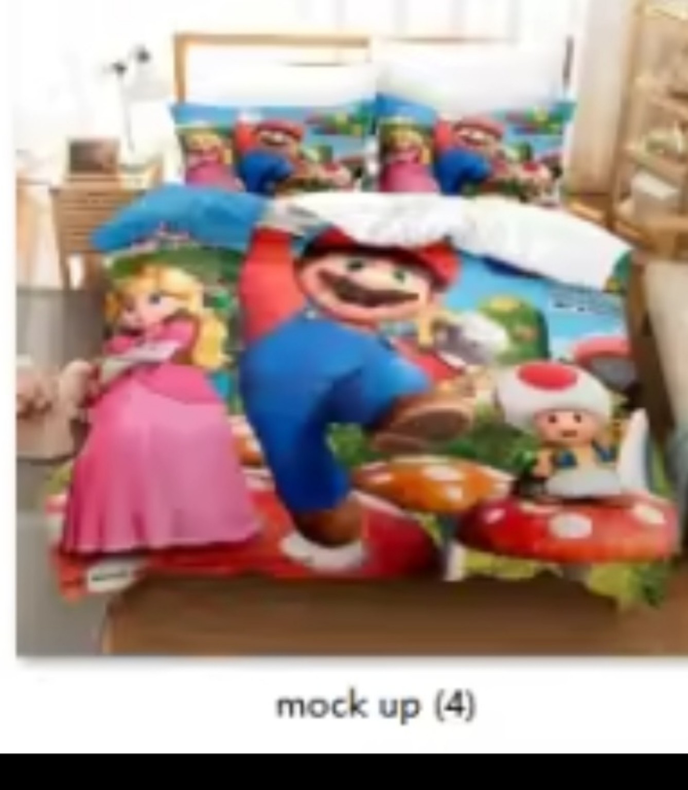 Children’s three-piece full-size bedding set, Design 3: Blue Character Race