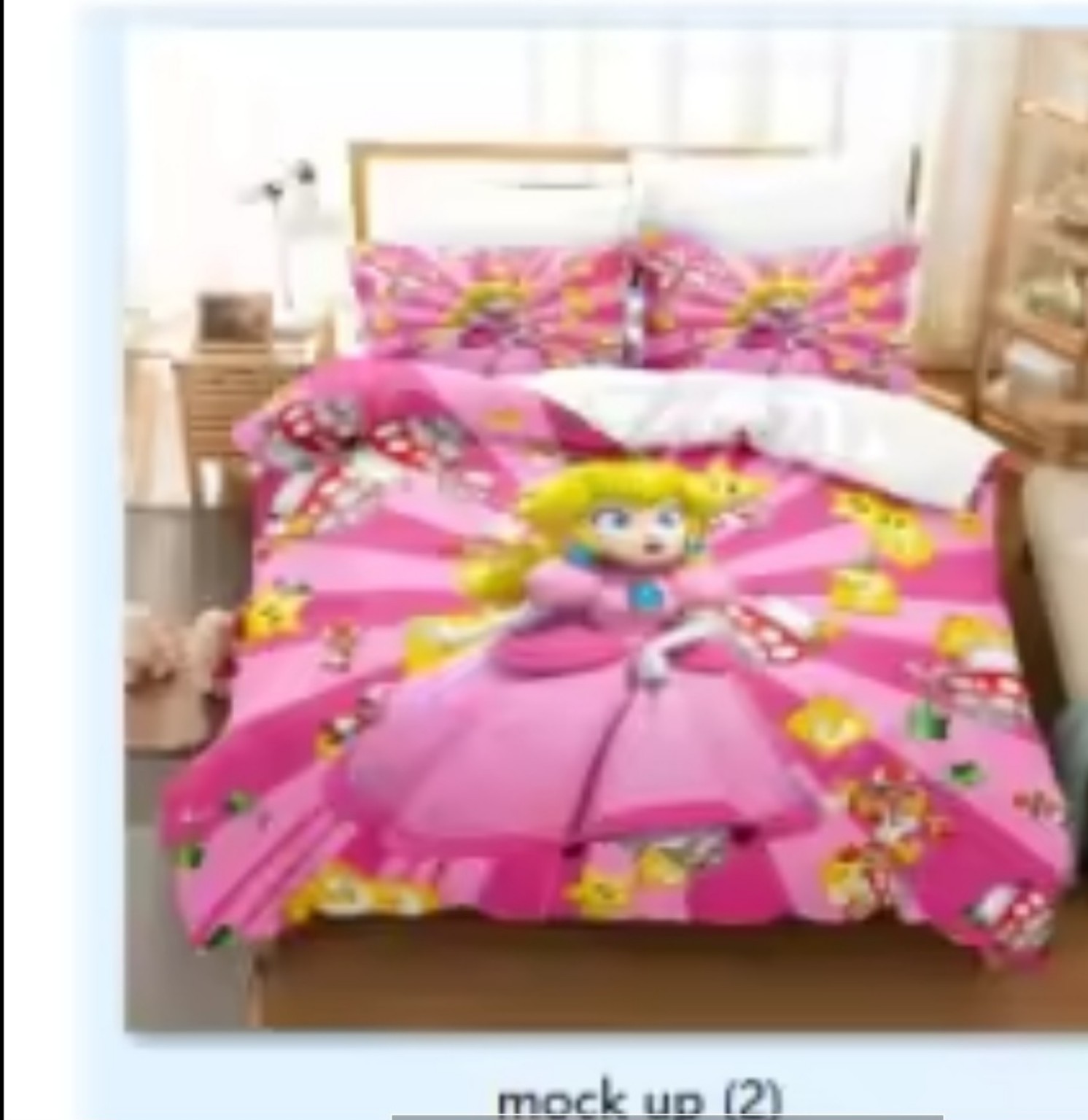 Children’s three-piece full-size bedding set, Design 4: Pink Princess Fantasy