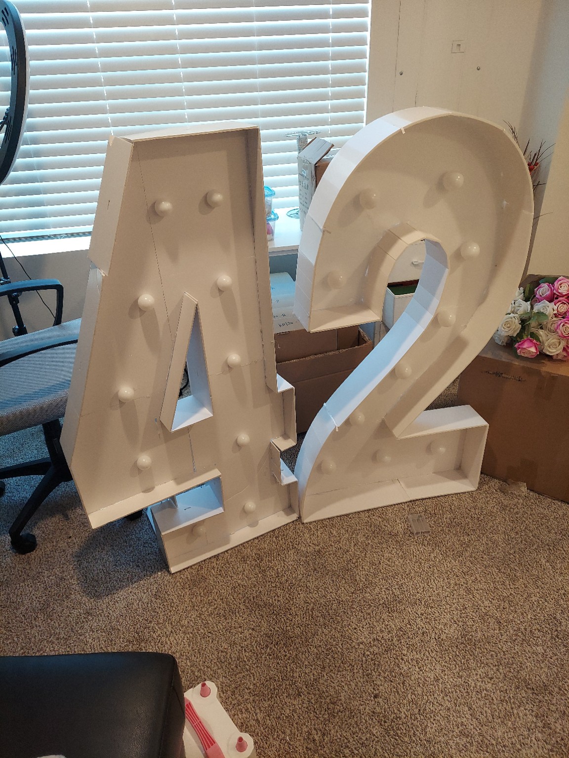 Number 42 illuminated white marquee display sample