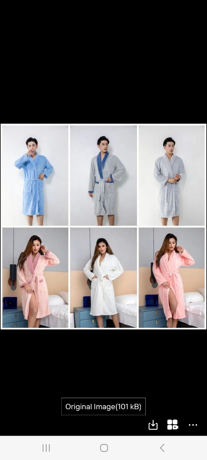 Men’s and women’s bathrobes in assorted colors